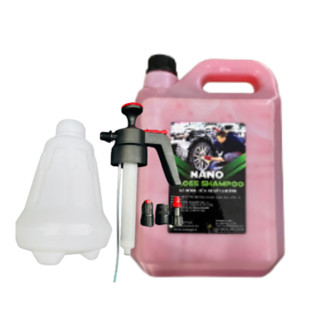 COMBO Xà Bông Rửa Xe NANO Glosshampo 5L + Bình Rửa Xe Bọt Tuyết Cầm Tay 2L HOÀN THIỆN thích hợp rửa xe tại nhà.