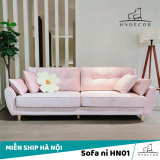 Ghế sofa nỉ HN01 phong cách Bắc âu phù hợp mọi không gian phòng khách.