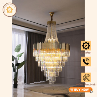 Đèn Chùm Thả Thông Tầng Thiết Kế Hiện Đại Hợp Trang Trí Phòng Khách Sảnh Khách Sạn (019_BH 24 tháng)