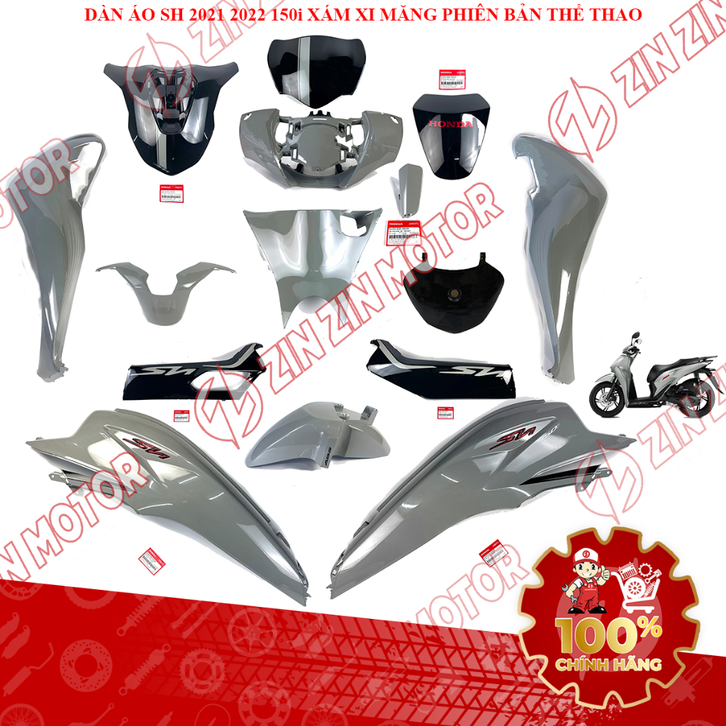 Dàn Áo SH150i, SH 150i 2021 2022 Xám Xi Măng Phiên Bản Thể Thao Chính Hãng - ZZM