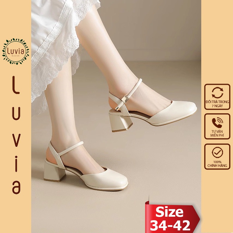 Giày cao gót 5 phân sandal bít mũi trẻ trung dễ phối đồ Luvia 146CG