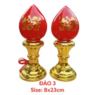 Đèn Thờ Trái Đào CANA (Tiểu Trung Đại) (Phú Quý) - Nhựa ABS - Dây Điện Dài 1m