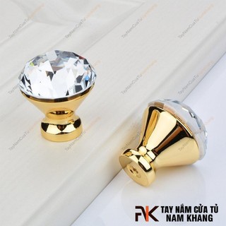 Núm cửa tủ pha lê NK295-TV (Pha Lê Trắng)