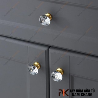 Núm cửa tủ pha lê NK295-TV (Pha Lê Trắng)
