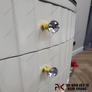 Núm cửa tủ pha lê NK295-TV (Pha Lê Trắng)