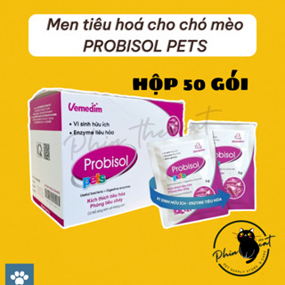   Hộp 50 gói  Men tiêu hoá Vemedim PROBISOL PETS hỗ trợ đường tiêu hóa cho chó mèo - Hộp seal 50 gói | phinthecat 