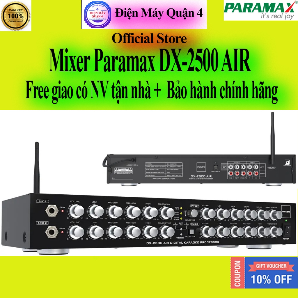 DX2500 AIR -- Mixer Karaoke Số PARAMAX DX-2500 AIR, Chính hãng, giao ngay