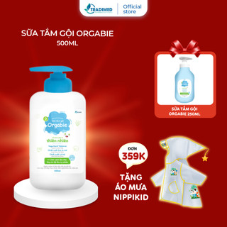 Sữa tắm gội cho bé Orgabie - Tradimed Pharma, Làm Sạch Dịu Nhẹ, An Toàn Cho Làn Da Bé 500ml