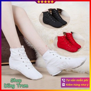  Giày múa bale cao cổ đệm da lộn phần gót và mũi cực êm 