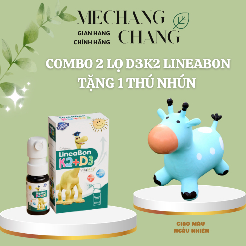 [TẶNG THÚ NHÚN - HOT DEAL] Combo 2 lọ Xịt D3k2 Lineabon dung tích 10ml dạng XỊT cho bé
