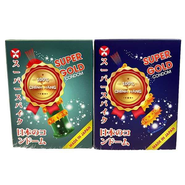 Bao Cao Su Gân Gai Bi Lớn Super Gold, Bcs Siêu Mỏng Cảm Giác Chân Thực, Nhiều Gel Bôi Trơn (Hộp 2C)