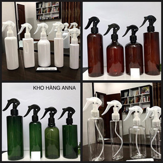 [ Bóp Xịt kính phun sương ]  Chai nhựa Đủ màu 100ml/ 150ml/ 200ml/ 250ml/ 300ml- Chai Nâu/ trong suốt/ xanh rêu/ trắng
