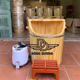 Thùng gỗ xông hơi chân kèm máy giúp làm giảm mệt mỏi, dễ chịu