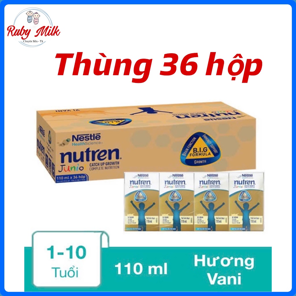 Thùng 36 hộp sữa Nutren Junior pha sẵn 110ml (1-10 tuổi)