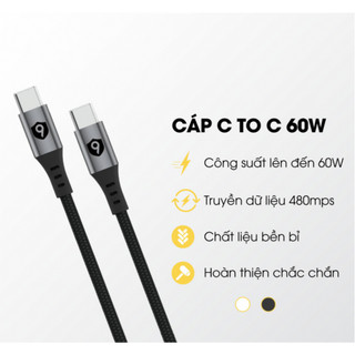 Cáp 9Fit USB-C to USB-C 1M - Chính hãng