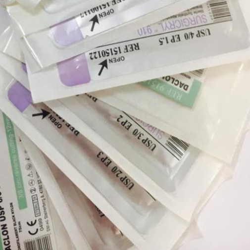 "Chỉ không tiêu đơn sợi Polyamid 4/0 (Daclon nylon 4/0) - Kim tam giác 3/8, kim 19mm"