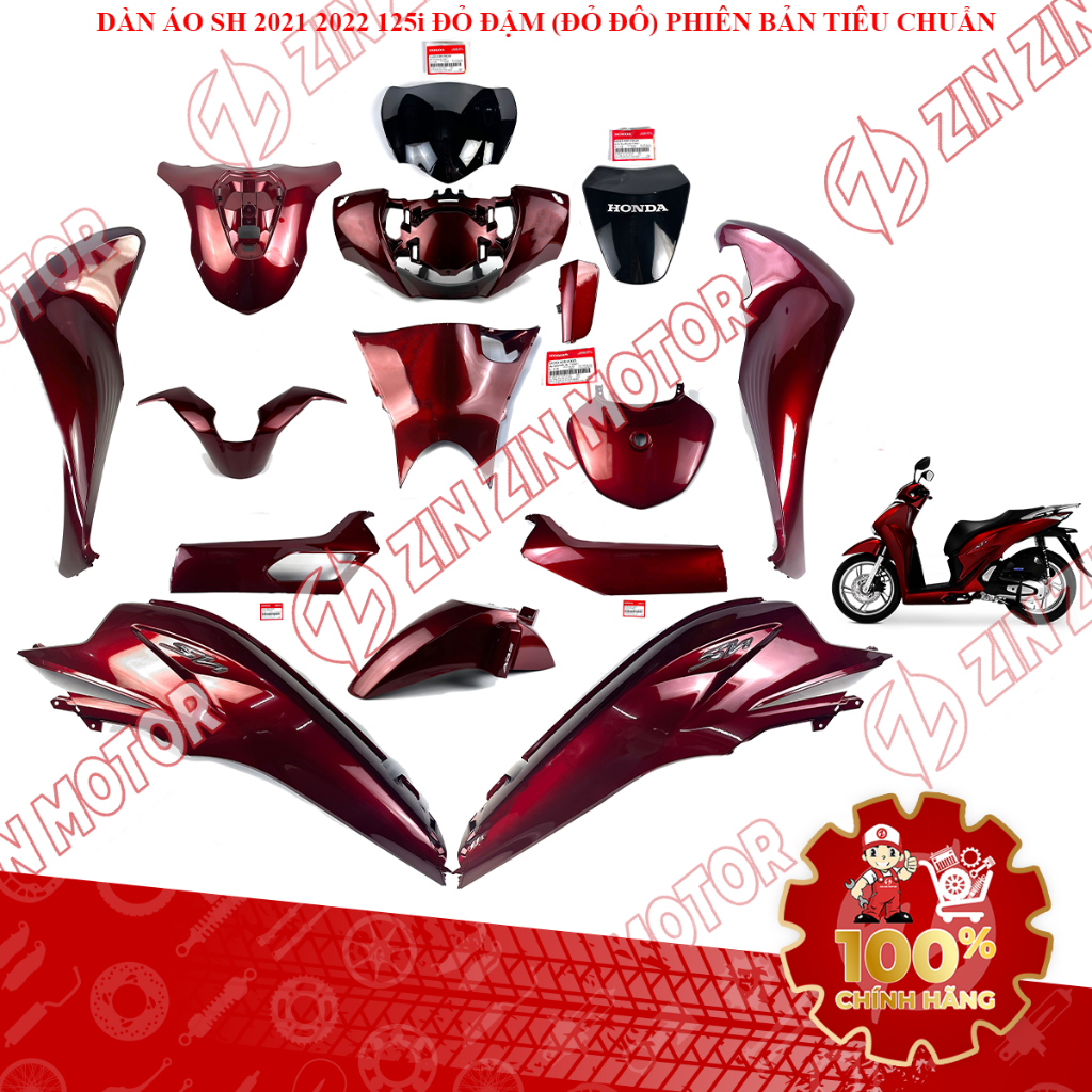Dàn Áo SH125i, SH 125i 2021 2022 Đỏ Đậm Phiên Bản Tiêu Chuẩn Chính Hãng - ZZM