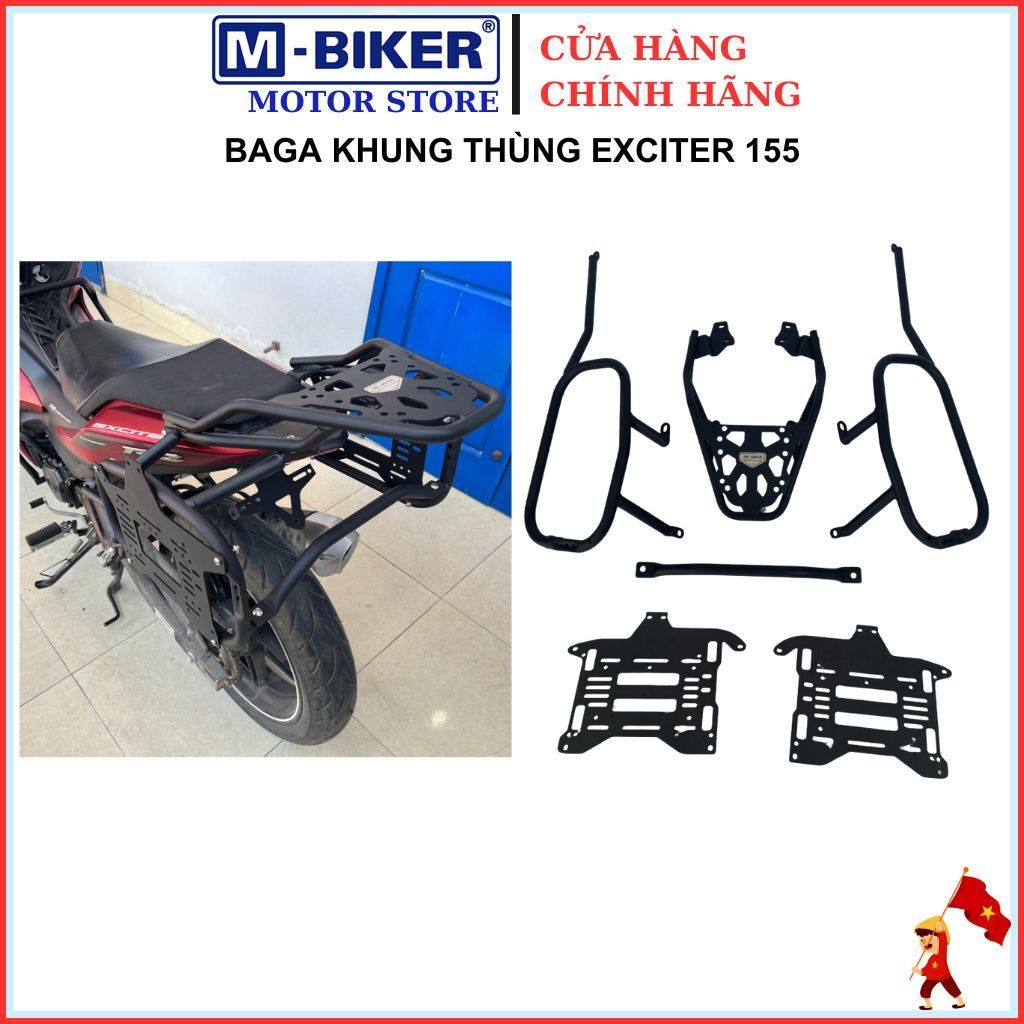 Baga Exciter 155 Cảng sau Exciter 155 khung treo thùng hông, khung túi hông dành cho Yamaha Exciter 
