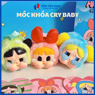 Móc khóa Crybaby Powerpuff, Blind Box Cry baby Gấu Bông dễ thương, Mô hình popmart Crybaby Rep 1:1 No Box