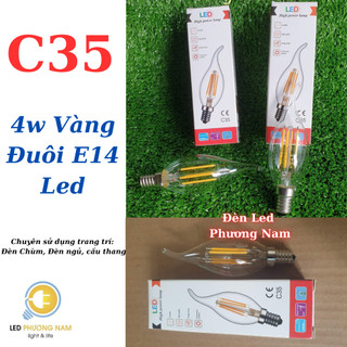 BÓNG ĐÈN EDISON C35 E14, Led Trang Trí Đèn Chùm