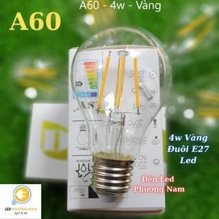 [COMBO 2 ] Bóng Đèn Led edison A60 E27, 4w Vàng Tiết Kiệm Điện