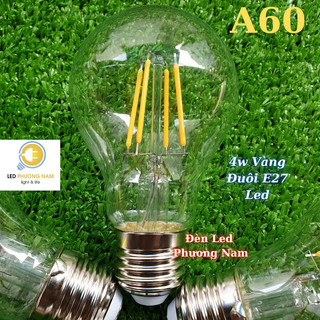 [COMBO 2 ] Bóng Đèn Led edison A60 E27, 4w Vàng Tiết Kiệm Điện