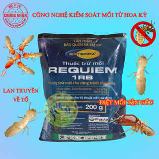  Chính hãng  Thuốc Diệt Mối tận gốc REQUIEM 1RB  200g  kèm 2 Trạm nhựa tự làm - Công nghệ kiểm soát Mối từ Mỹ 