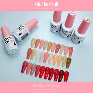 Sơn gel thạch Bobo chính hãng 30 màu chất đậm đặc, bám móng, lên màu chuẩn 15ml (lẻ chai) - GIA HAN Nail