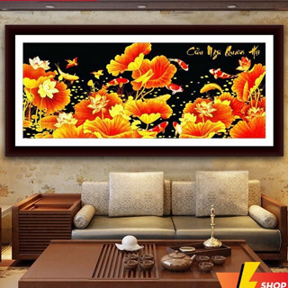  Tranh Đính Đá Tranh Thêu Cửu Ngư Quần Hội Lv553,Vs119,Lv3445 