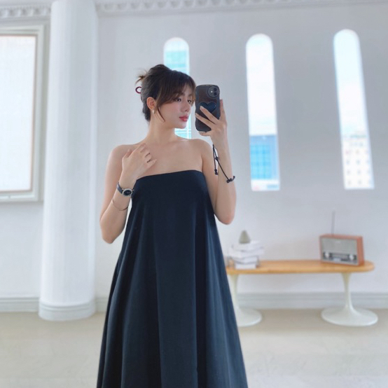 Đầm maxi cúp ngực đen/đầm xinh/đầm đen/đầm maxi/đầm cho nữ