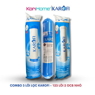 Bộ 3 Lõi Lọc Nước Karofi 123 Với Lõi Số 2 OCB Nhỏ cắm nhanh dùng cho các máy N-e Karofi