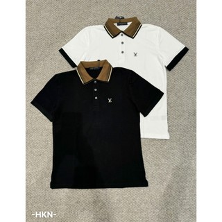  Áo polo nam Lờ Vê trắng đen trơn tag logo nhỏ đơn giản - Áo thun nam có cổ bẻ Lờ Vê tag logo cao cấp 