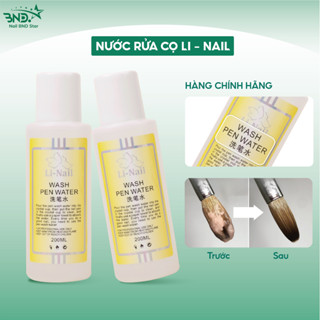  Nước rửa cọ Li-nail  200ml  - Dung dịch rửa cọ nail sạch sẽ tăng độ bền cho cọ chuyên dụng làm móng 