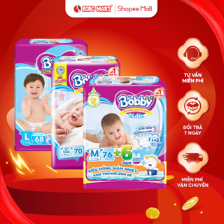 Tã Dán Bobby Lõi Nén Cottton Siêu Thấm Hút Mỏng Nhẹ Thoáng Khí Khô Mát Dành Cho Bé Sơ Sinh (Giao Ngẫu Nhiên) - Bibomart