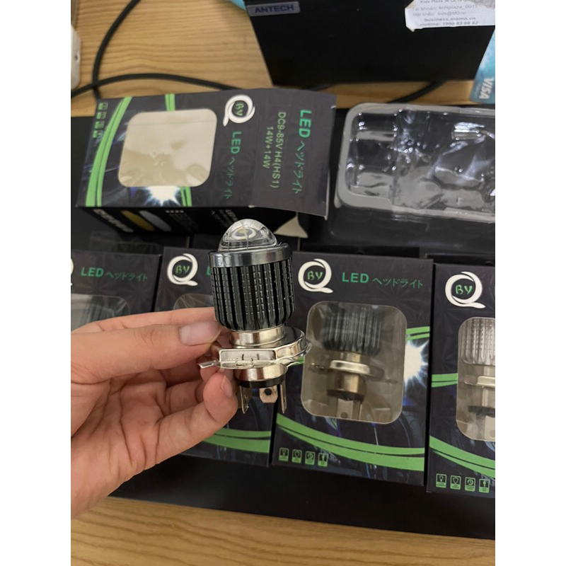 Led bi mini H4 3 chân dành cho ô tô, xe máy