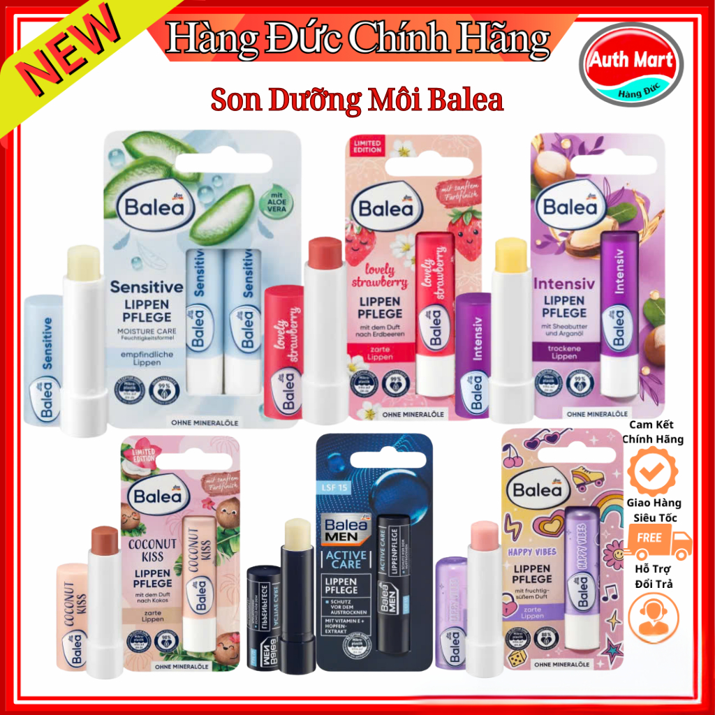 Son Dưỡng Môi Nam Nữ Balea, Son Dưỡng Môi Em Bé Mẫu Mới Nhất, Cấp Ẩm Cho Đôi Môi Khô Ráp- Bill Đức