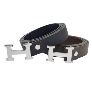 [105cm] Thắt lưng cho bé trai DHM-336 | Đầu khoá búp chữ H trắng bản nhỏ 2.8cm | Bảo hành 12 tháng