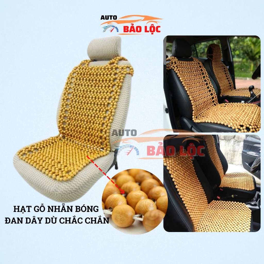 Lót Ghế Ô Tô Hạt Gỗ Thông Tự Nhiên - Bền, Đẹp, Thoáng Mát Lắp Vừa Cho Mọi Dòng Xe