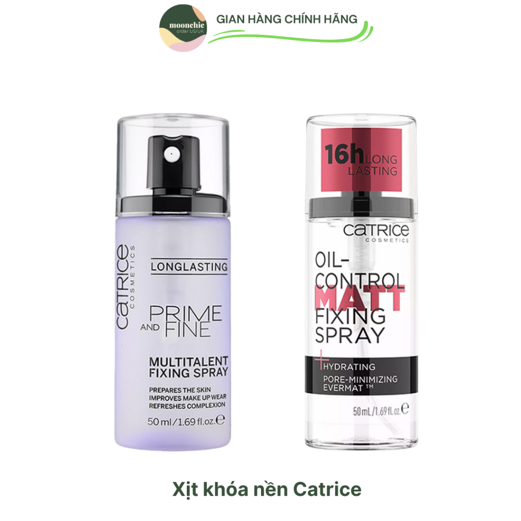 Xịt Khoá Nền Catrice màu tím và màu trắng hàng công ty - Moonchic