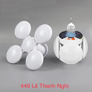 Bóng Đèn Tích Điện 100W , Năng Lượng Mặt Trời 4 Cánh ,Đèn Led Siêu Sáng ,Tiết Kiệm Điện Năng , Chống Nước
