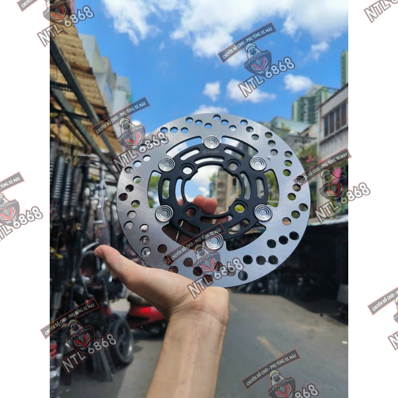  Đĩa thắng 220mm  moto 3 khoen salaya lắp future led  vario  ab  ex 135  sirus  wave a110 