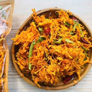  Khô gà lá chanh Mangline Farm Đà Lạt loại nhất 50g đồ ăn vặt thơm ngon cay cay đậm vị 