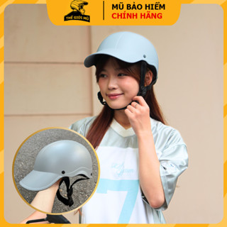  Mũ bảo hiểm nửa đầu Napoli lưỡi trai liền xám xi măng,nón bảo hiểm 1 2 mỏ kết dài kiểu dáng nón sơn 