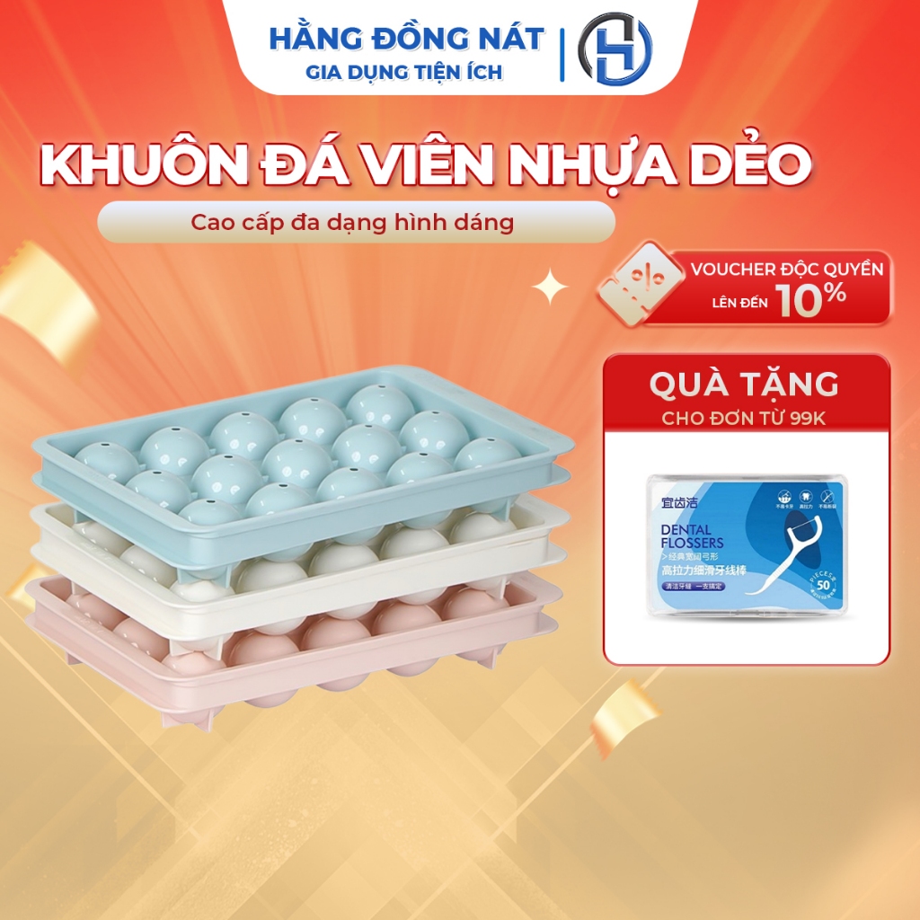 Khay Làm Đá, Khuôn Làm Đá Viên Nhựa Chịu Nhiệt 5 Viên/ 6 Viên/ 14 Viên/ 18 Viên/ 50 Viên/ 78 Viên