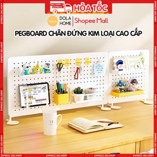 [Hỏa tốc] Bảng lỗ Pegboard kim loại Dola Home chân đứng đặt bàn để đồ văn phòng, tai nghe, bàn phím
