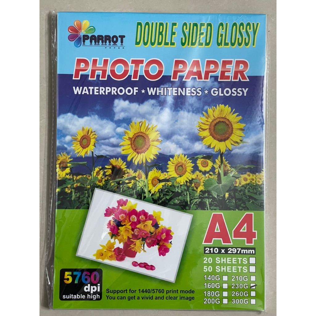 (Giá sỉ) Giấy in ảnh A4 2 mặt bóng ĐL 230gsm (50 tờ /xấp)