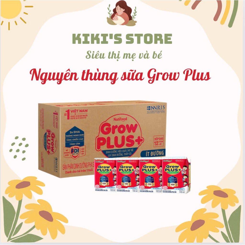 Nguyên thùng sữa NUTIFOOD GROW PLUS+ đỏ thùng 48 hộp 110ml