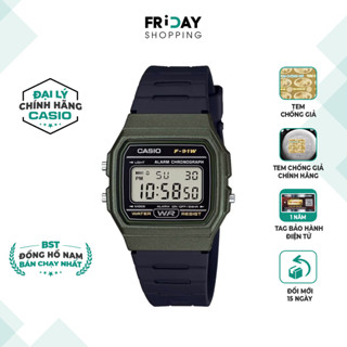  Đồng Hồ Casio Nam Điện Tử F-91WM-3ADF Mặt Vuông Dây Cao Su Chính Hãng 