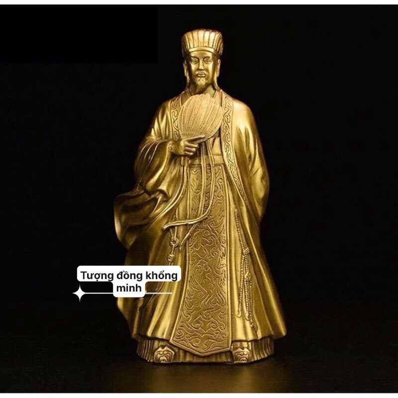 Tượng đồng khổng Minh gia cát lượng cao 25cm ,Tượng Khổng Minh Gia Cát Lượng ,tượng đồng