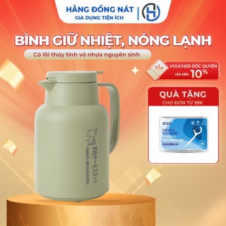  Bình giữ nhiệt bình thủy nóng lạnh 1L  1.5L Việt Nhật có lõi thủy tinh vỏ nhựa nguyên sinh cao cấp 